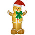 6ft Christmas Inflatable Gingerbread Man & Santa Hat Safe Outdoor Decoration w/ LED Lights Accessories