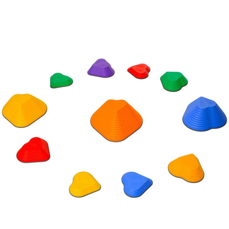 11-Piece Heart-Shaped Kids Balance Stepping Stones and Motor Skills, Multicoloured
