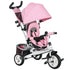 6 in 1 Kids Trike with Parent Handle, Canopy, 5-point Safety Belt, Storage, Footrest, Brake, for 1-5 Years, Pink