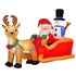 6.5ft Christmas Inflatable Santa Claus on Sleigh Deer, LED Lighted for Home Indoor Outdoor Garden Lawn Decoration Party Prop