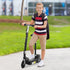 Powered E-Scooter Ride-On, with Brakes, Adjustable Seat, Adjustable Handlebars, Black
