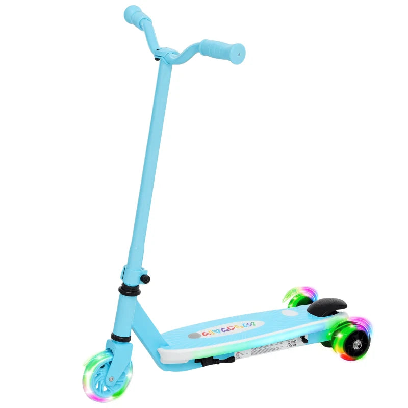 Electric Scooter for Kids Aged 4-7 Years, with Flashing LED Lights, Rear Auxiliary Wheels, Blue
