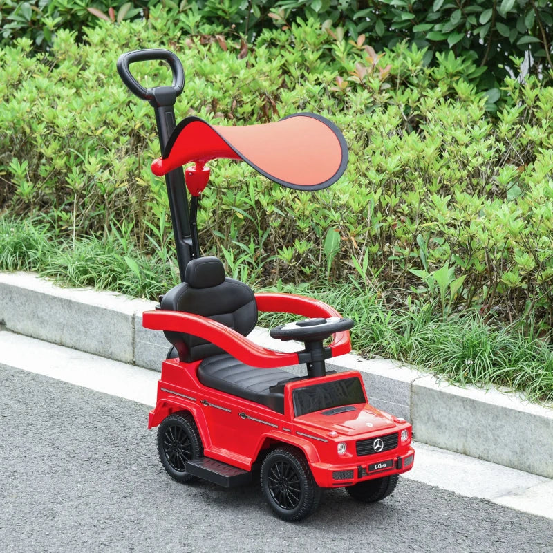 3 in 1 Kids Children Ride on Push Car Toddler Sliding Car G350 Licensed Walker Foot to Floor Slider Push-Along with Horn Steering Wheel NO POWER Manual, Red