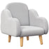 Kids Armchair Toddler Sofa Children Chair with Arm Rest, Wooden Frame, Velvet, PP Legs, Cloud Shape, for Ages 1.5-3 Years - Grey