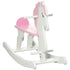 Kids Rocking Horse, with Handlebar, Foot Pedal - Pink