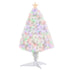 2.5FT Prelit Artificial Tabletop Christmas Tree with Fibre Optics Holiday Home Xmas Decoration for Table and Desk, White