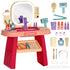 Kids Dressing Table with Mirror, LED Light, 23 Accessories, Pink