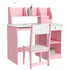 Two-Piece Kids Desk and Chair Set with Storage, for Ages 5-8 Years - Pink