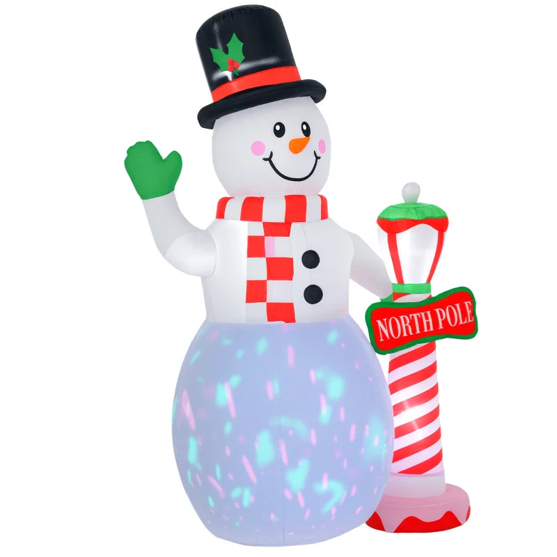 8ft Tall Christmas Inflatable Snowman with Street Lamp, Lighted for Home Indoor Outdoor Garden Lawn Decoration Party Prop