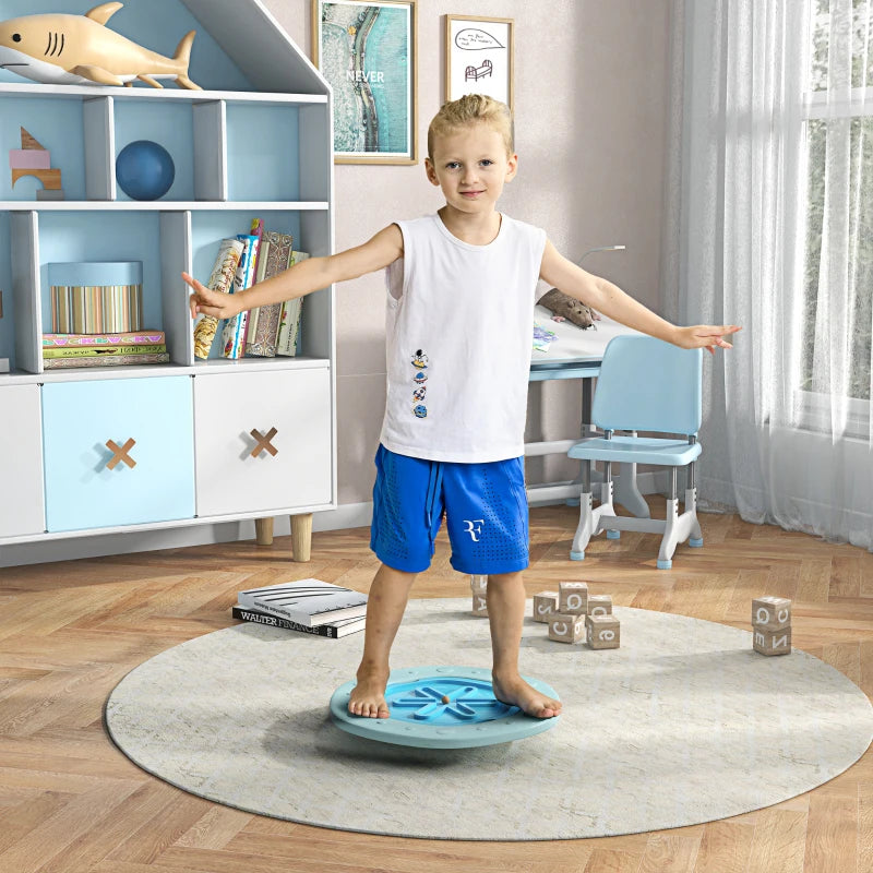 Two-In-One Balance Board, Kids Wobble Board with Ball - Blue