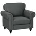 Mid-Century Armchair, with Pocket Springs - Charcoal Grey