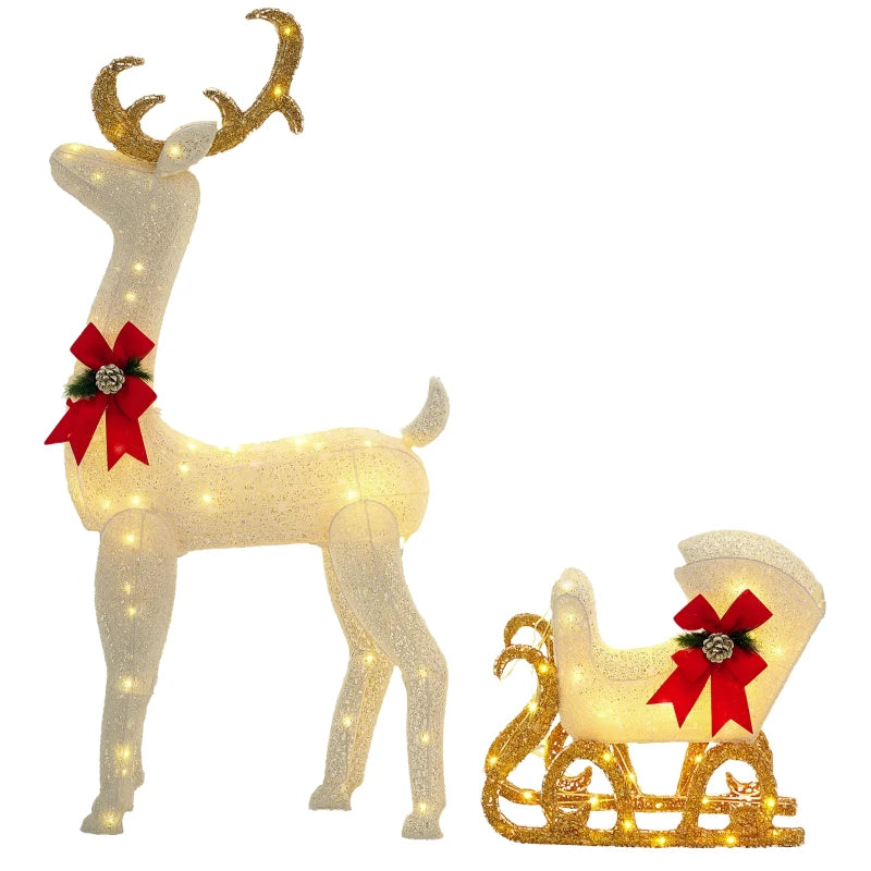 170 LED Light Reindeer and Sleigh Christmas Decoration