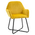 Modern Arm Chair Upholstered Accent Chair with Metal Base for Living Room Yellow