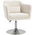 Modern Accent Chair with Swivel Base, Height Adjustable Arm Chair with Pillow for Living Room, Bedroom, Cream White