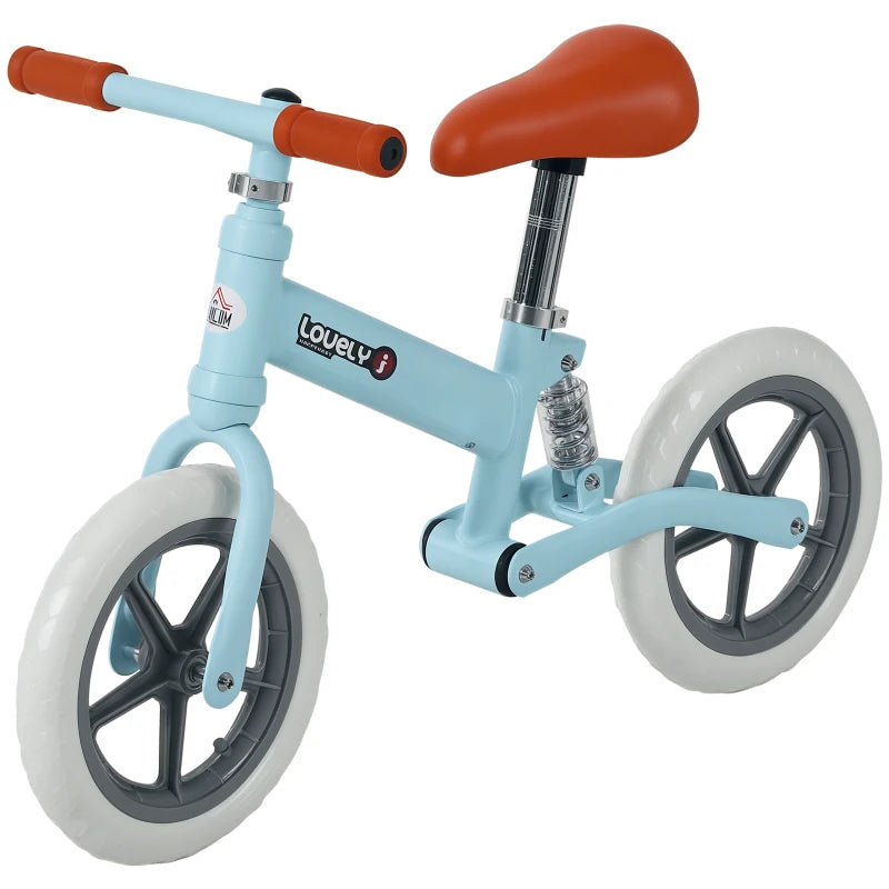 12" Kids Balance Bike No Pedal Bicycle EVA Tire Adjustable Seat Toddler Training Bike W/ Shock Absorber 2 - 5 Years Gift for Boys Girls Blue
