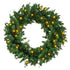 55CM Pre-lit Christmas Wreath with 50 Warm White LED Ideal Xmas Artificial Door Decoration