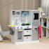 Toy Kitchen with Lights, Sounds, Apron and Chef Hat, Ice Maker, Microwave, for Ages 3-6 Years - White