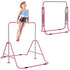 Kids Gymnastic Bar, with Adjustable Height, Foldable Horizontal Bars - Pink