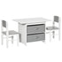 3 Pcs Kids Table & Chairs Set Mini Seating Furniture Home Playroom Bedroom Dining Room w/ Storage Drawers Safe Corners for 2-4 Years old White