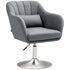 Swivel Microfibre Accent Chair for Living Room Contemporary Vanity Armchair with Adjustable Height Thick Cushion Lumbar Support Armrest for Bedroom Office Dark Grey
