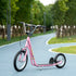 Kids Scooter, Teen Kick Scooter with Rubber Wheels, 16" Front Wheel, Height Adjustable Handlebar, Dual Brakes, Kick Stand, for 5+ Years, Pink