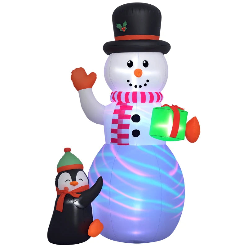 8ft Inflatable Christmas Snowman, with Accessories