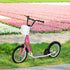 Kids Scooter, Kick Stunt Scooter with Adjustable Handlebar, Dual Brakes, Basket, Cupholder, Mudguard, 16" Inflatable Rubber Wheels, for 5-12 years, Pink
