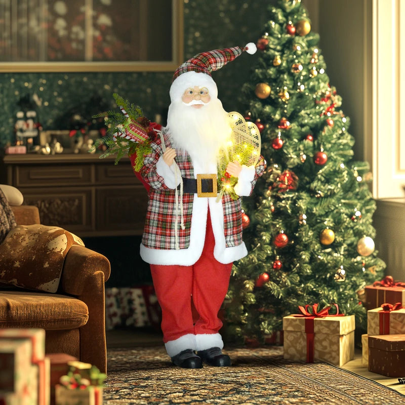 4'3" Animated Santa Claus Figure, with Sound and Lights - Red/Green