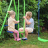 Metal Garden Swing Set Height Adjustable Children Outdoor Backyard Play Set for Toddlers Over 3 Years Old, Green