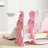 4 in 1 Kids Slide and Swing Set with Climber, Basketball Hoop, Rabbit-Themed, Pink