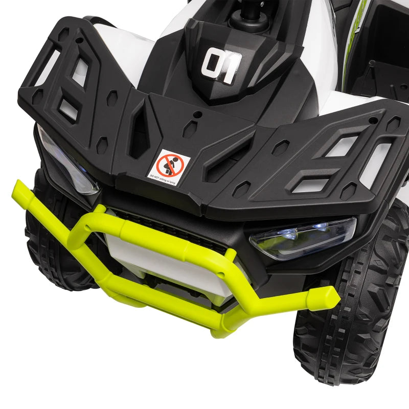 12V Kids Electric Ride on ATV, Battery-Powered Quad Bike w/ Spring Suspension, Forward Backward, Storage Basket, Green