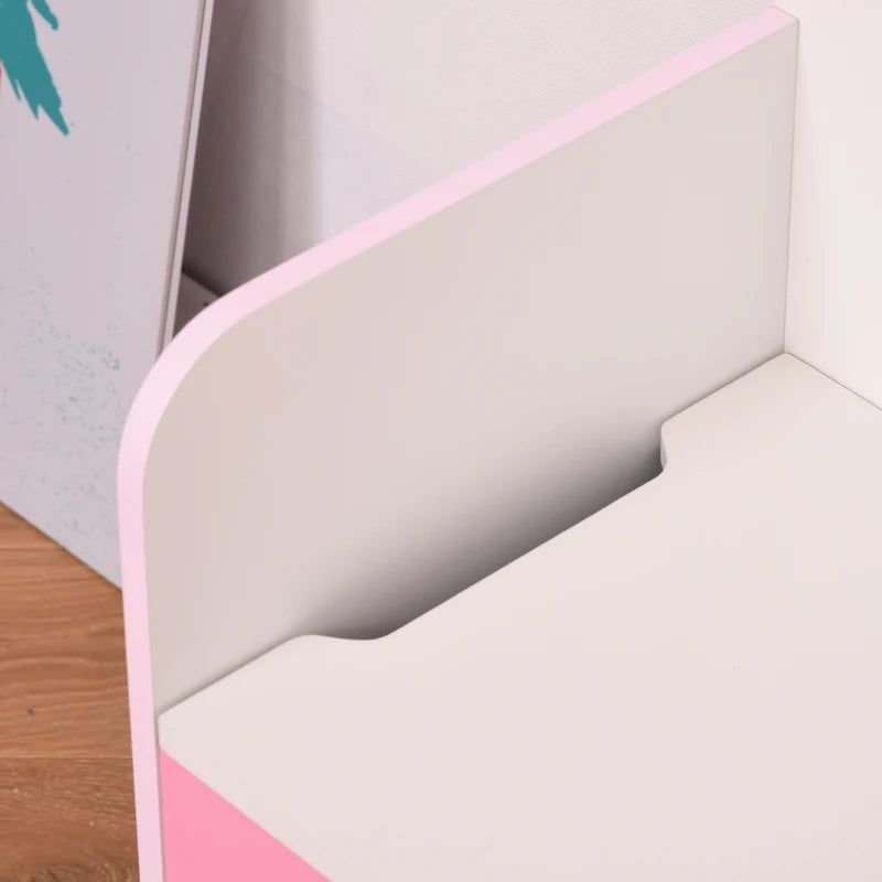 Kids Wooden Toy Box Children Storage Chest Bench Organiser Safety Hinge Bedroom Playroom Furniture Pink