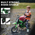 24V Electric Motorbike with Twist Grip Throttle, Music, Horn, 12" Pneumatic Tyres, 16km/h Max Speed - Green