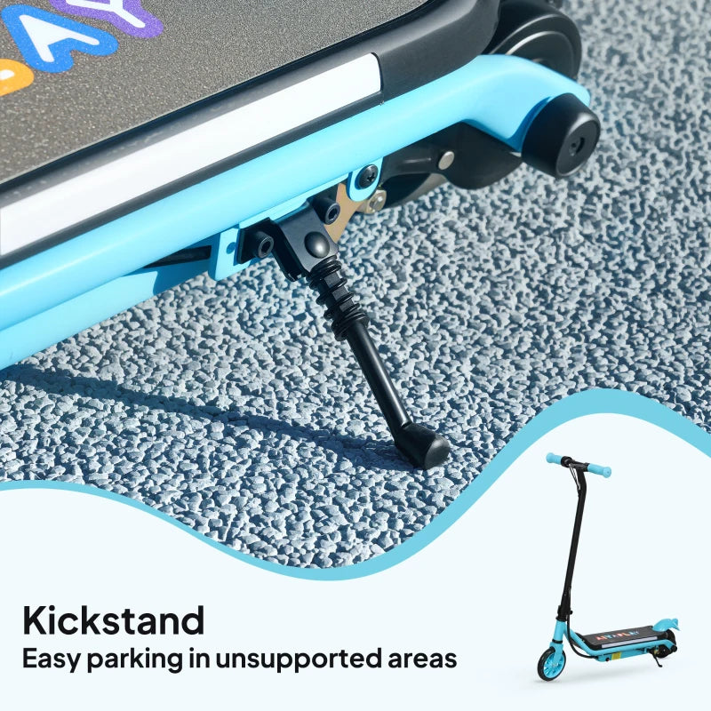 Electric Scooter for Kids Aged 6-14 Years, with Colourful Lights, Blue