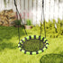 60cm Diameter Kid Nest Swing Seat with Height Adjustable Ropes, for Outdoor, Indoor, Black/Green