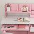 Two-Piece Kids Desk and Chair Set with Storage, for Ages 5-8 Years - Pink