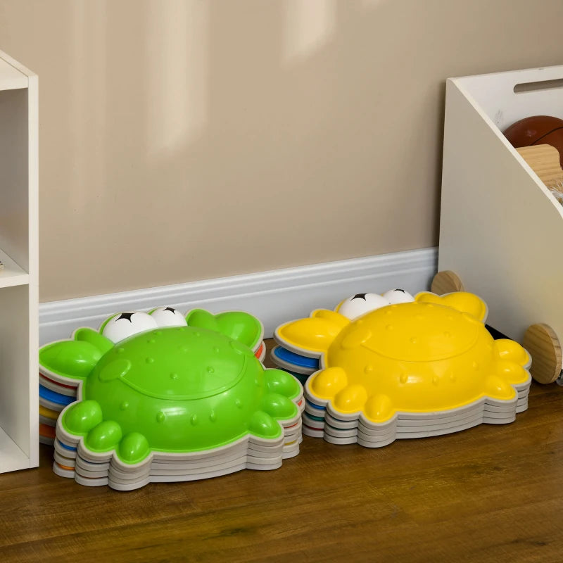 9PCs Kids Stepping Stones with TPE Anti-Slip Edge, Crab-Designed Balance River Stones, Obstacle Courses, Stackable