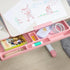 Kids Desk and Chair Set, with Storage Shelves, Washable Cover, for Ages 3-12 Years - Pink