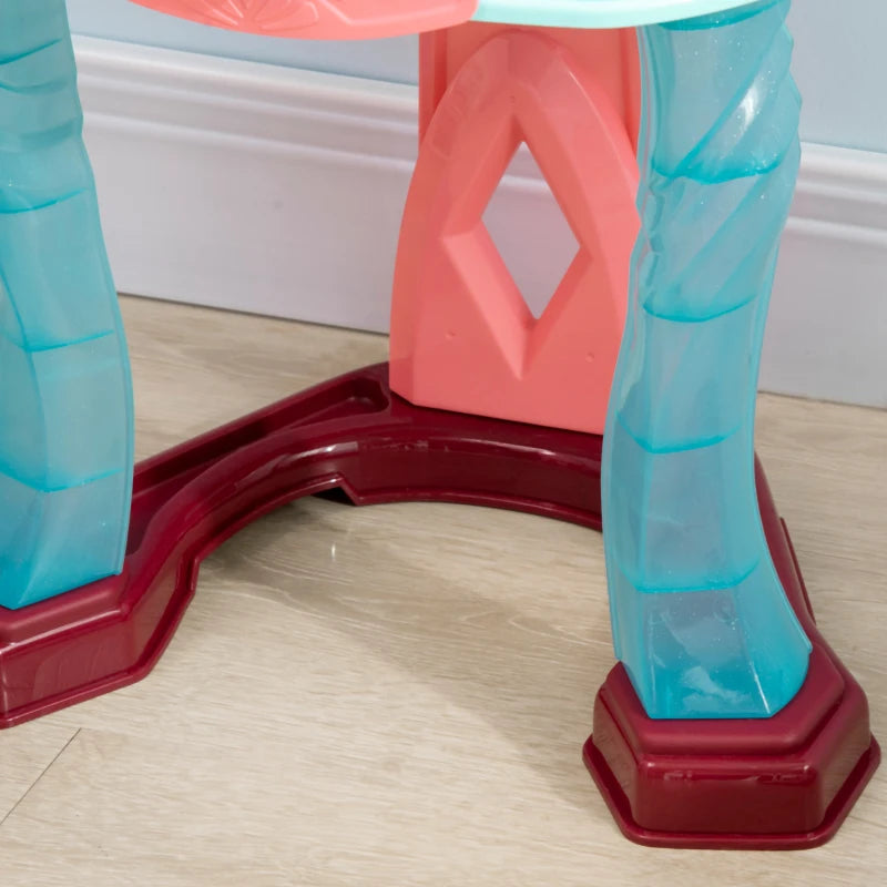 31 Piece Kids Dressing Playset, with Magical Princess Mirror, Light and Sound - Pink and Blue