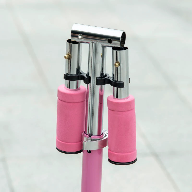 Kids Scooter, with Lights, Music, Adjustable Height, Foldable Frame, for Ages 3-7 Years - Pink