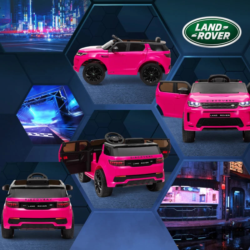 Licensed Land Rover Discovery Sport, 12V Kids Ride on Car w/ Remote Control, Lights, Music, Horn, for 3-6 Years, Pink