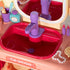 Kids Dressing Table with Mirror, LED Light, 23 Accessories, Pink