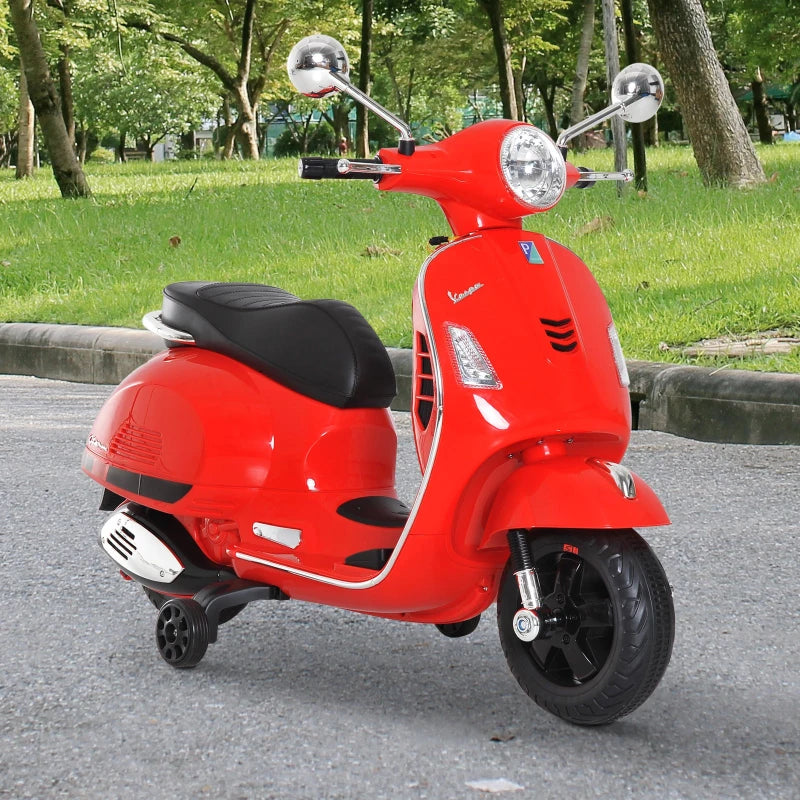 Kids Ride On Motorcycle, 6V, W/LED Lights-Red