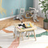 3-Piece Kids Table and Chairs Set with Convertible Desk and Storage Grid, Kids Activity Table for Nursery, Playroom
