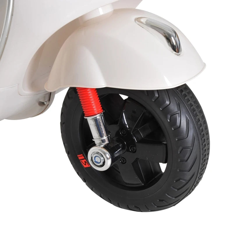 Kids Ride On Vespa Motorcycle W/LED Lights - White