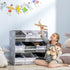 Kids Storage Rack, with Nine Removable Baskets, for Nursery, Bedroom, Playroom - Grey