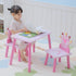 3 Pcs Kids and Table Chair Set Princess & Crown Theme Home Furniture Pretty Gift 2-4 Years Pink