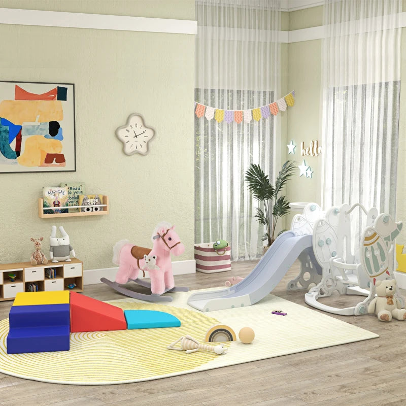 Soft Play 4-piece Climb and Crawl Foam Toddler Stairs and Ramp Colorful Children's Educational Software Activity Toys for Baby Preschooler