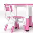 Height Adjustable Toddler Table and Chair Set, 3-Piece Children Activity Table w/ 2 Chairs for Playroom, Bedroom - Pink