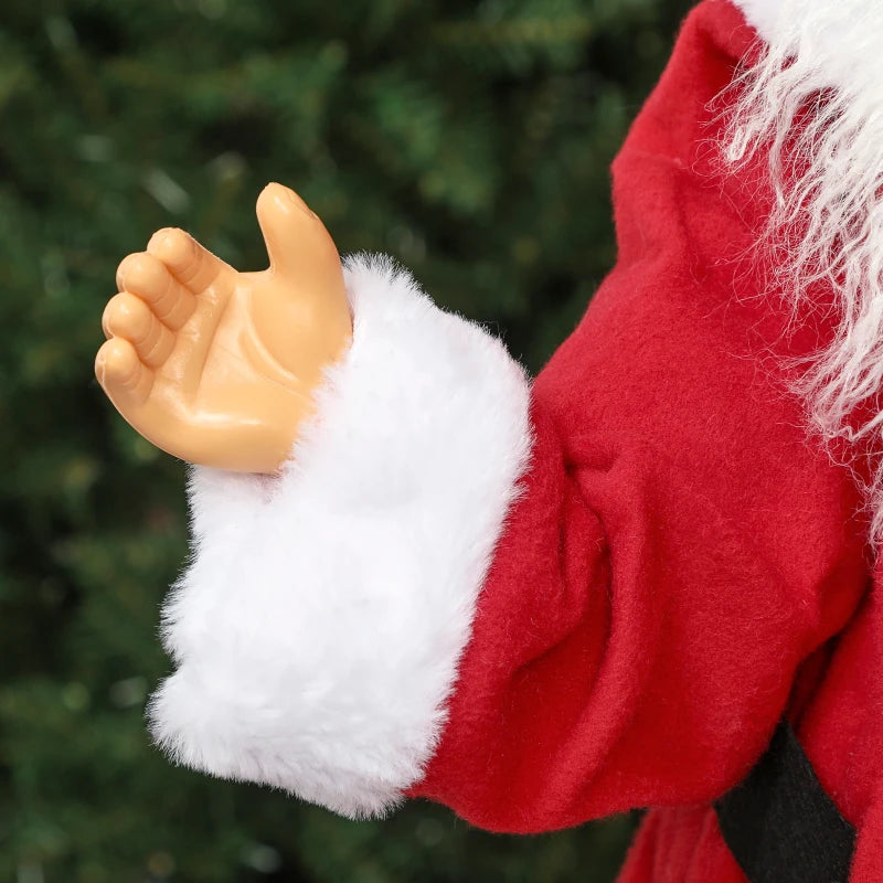Life Size Santa Claus Christmas Decoration, Voice-Activated with Twinkling LED Lights, Red